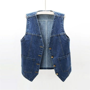 Winter Sleeveless Loose Fit Denim Jacket for Unisex Girls And Boys Autumn Cowboy Vest Coat Shoulder Outside The Students Wear