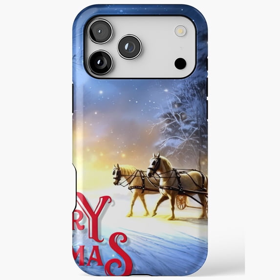 Winter Sleigh Ride Art iPhone Case 17 11 12 13 14 15 16 Pro Max