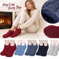 thumbnail image 1 of Winter Slipper Socks Fleece Lined, Thick Warm Non Slip Floor Socks, Indoor House Socks, Knit Low Cut Slipper Socks, Cozy Bed Socks For Women Men, Anti Skid Plush Ankle Socks, 1 of 5