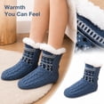 thumbnail image 1 of Winter Slipper Socks With Fleece Lining Thick Warm Indoor Floor Socks Non Slip Knit House Socks For Men Women Cozy Thermal Booties Soft Plush Gripper Bottom Bedroom Loungewear Cold Weather Footwear, 1 of 4