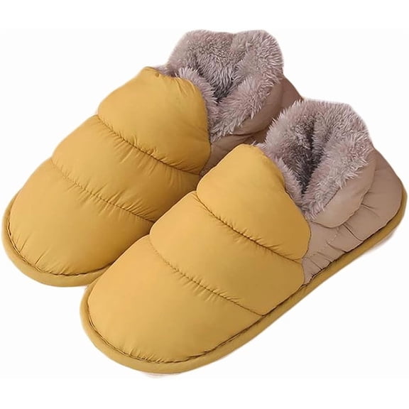 Winter Slippers For Women Down Slippers Fluffy Winter House Slipper Boots Ladies Memory Foam Indoor Outdoor Bedroom Shoes Slip On