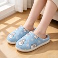 Winter Slippers Print House Shoes Fuzzy Warm Closed Back Scuff Slippers ...