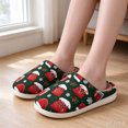Winter Slippers Print House Shoes Fuzzy Warm Closed Back Scuff Slippers ...