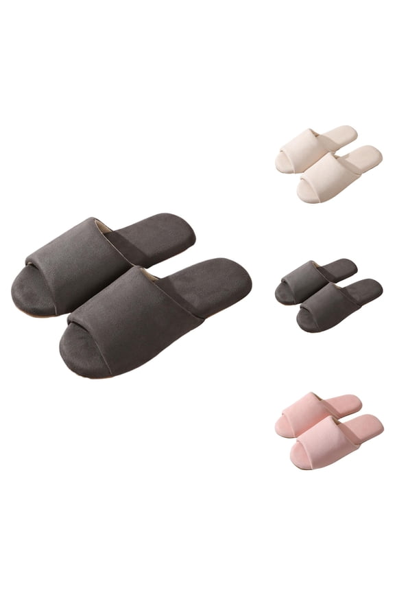 Winter Slippers for Women Cozy Fuzzy Indoor House Footwear Comfortable Women's Open Toe Design For Year Round Use Soft Sole Shoes Quiet Couples Ideal Relaxation And Leisure