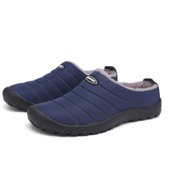 Winter Slippers for Men Women Warm Slip on House Slippers with Plush Lining Indoor Outdoor Anti-Skid Shoes
