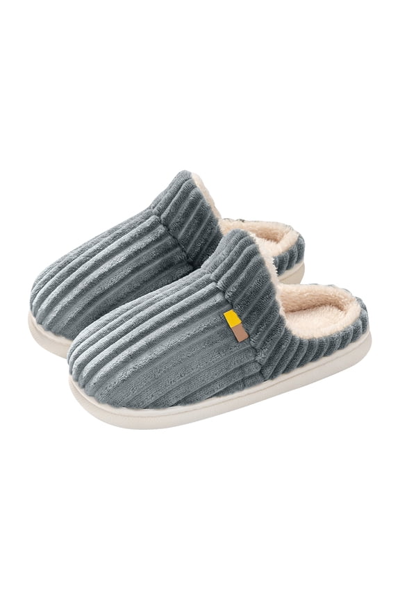 Winter Slippers for Men and Women, Warm Fleece Lining & Memory Foam, Cozy Matching Indoor Shoes for Couples, Family, and Holiday Gifting Gray 44