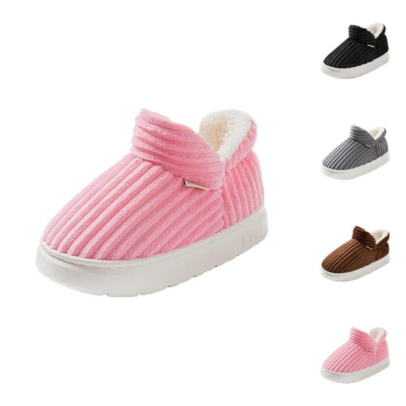 Winter Slippers for Women 2025 Corduroy Slip On Slippers Fleece Lined Warm Cozy Indoor House Shoes