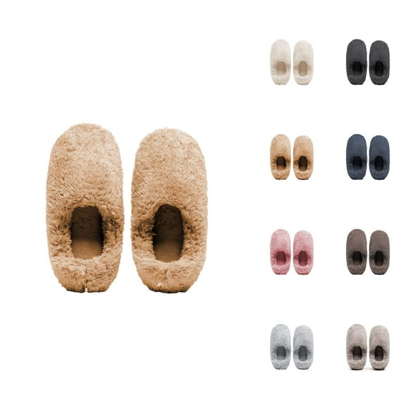 Winter Slippers for Women 2025 Cozy Warm Plush Furry Soft Curly Full Slippers Indoor House Shoes