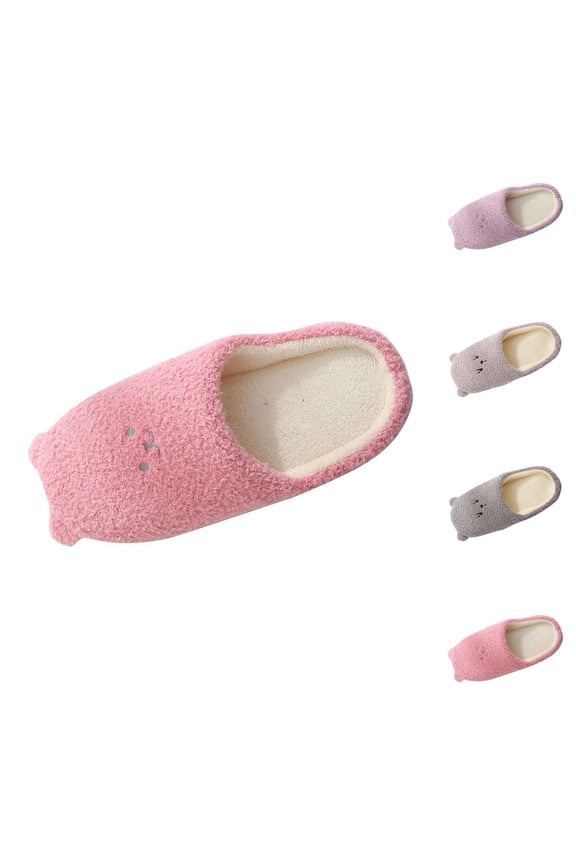 Winter Slippers for Women 2025 Cute Bear Fleece Lined Warm Cozy Slip On Slippers Indoor Non Slip House Shoes