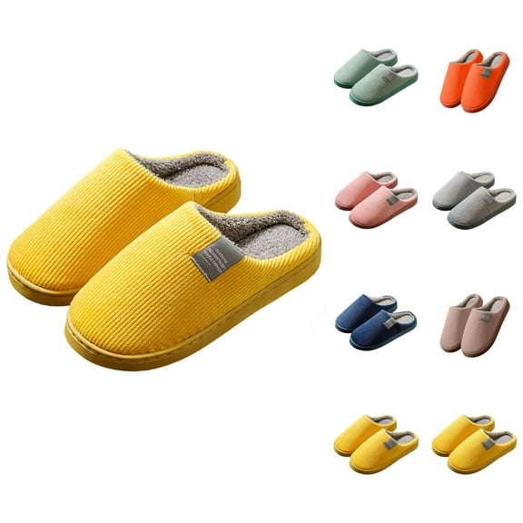 Winter Slippers for Women 2025 Fleece Lined Warm Cozy Slip On Slippers Indoor Non Slip House Shoes