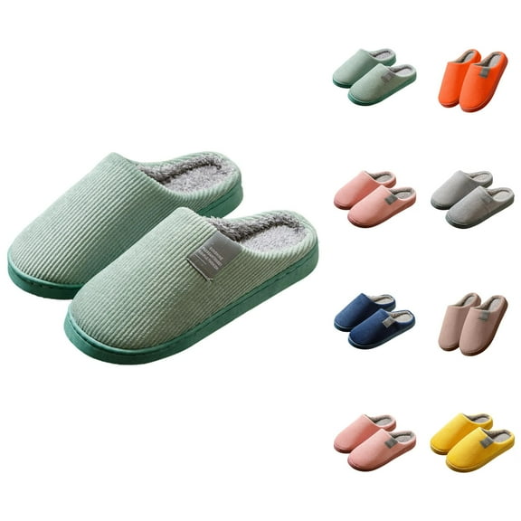 Winter Slippers for Women 2025 Fleece Lined Warm Cozy Slip On Slippers Indoor Non Slip House Shoes