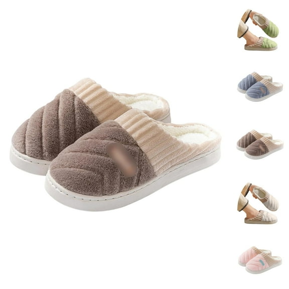Winter Slippers for Women 2025 Warm Cozy Fleece Lined Memory Foam Slip On Slippers Indoor Outdoor House Shoes