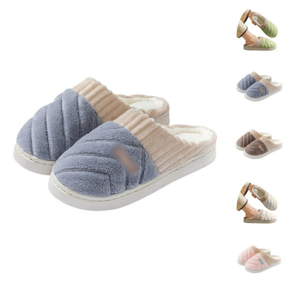 Winter Slippers for Women 2025 Warm Cozy Fleece Lined Memory Foam Slip On Slippers Indoor Outdoor House Shoes