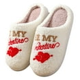 thumbnail image 1 of Winter Slippers for Women Indoor And Outdoor Valentines Heart Shoes Fuzzy Memory Foam Slip On Womens Slippers, 1 of 9