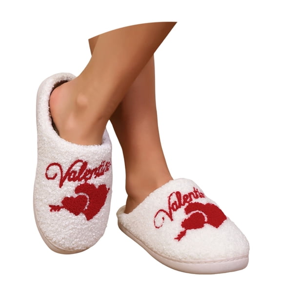Winter Slippers for Women Memory Foam Thick Warm Casual Shoes Fuzzy Indoor And Outdoor Slip On Wide Home Slippers