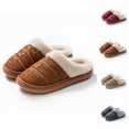 thumbnail image 1 of Winter Slippers for Women Men Fleece Lined Fuzzy Warm Cozy Slip On Slippers Indoor Outdoor Non Slip Platform House Shoes, 1 of 1