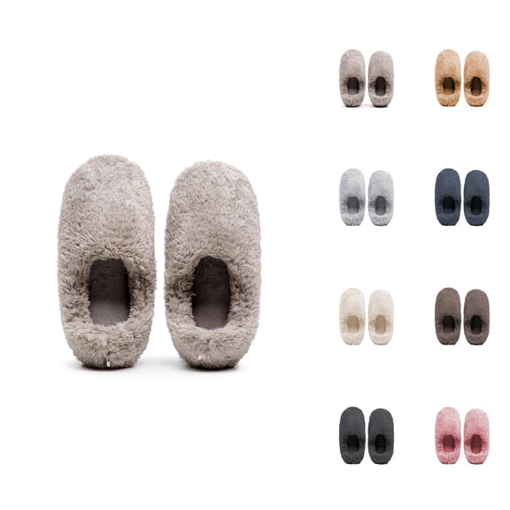 Winter Slippers for Women Plush Cozy Warm Furry Soft Curly Full Slippers Indoor House Shoes