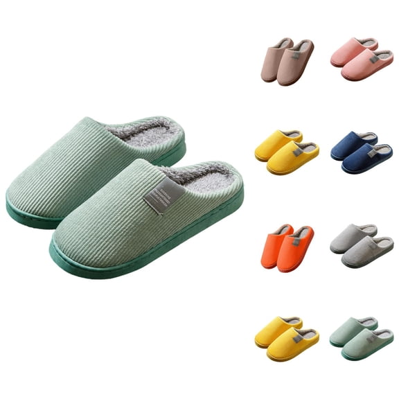 Winter Slippers for Women Warm Cozy Fleece Lined Slip On Slippers Indoor Non Slip House Shoes