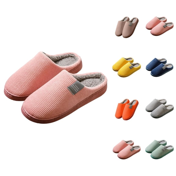 Winter Slippers for Women Warm Cozy Fleece Lined Slip On Slippers Indoor Non Slip House Shoes
