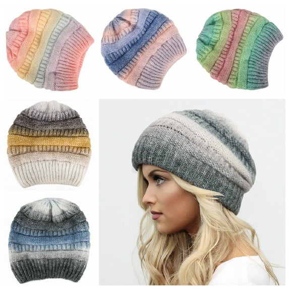 Winter Slouchy Beanie Warm Fleece Lined Skull Cap Baggy Cable Knit Hat