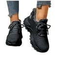 thumbnail image 1 of Winter Sneakers for Women Thickened Warm Furry Lined Slip on Platform Athletic Tennis Shoes Casual Lightweight Cold Weather Walking Shoes Black Size 8, 1 of 6