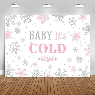 Silver Glittery It's Cold Outside Banner Winter Baby Shower - Temu