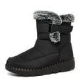 thumbnail image 1 of Winter Snow Boots For Women Women'S Wide Width Boots Mid Calf Snow Boots Fur Lined Warm Ankle Booties Outdoor Anti-Slip Comfortable-Black, 1 of 5
