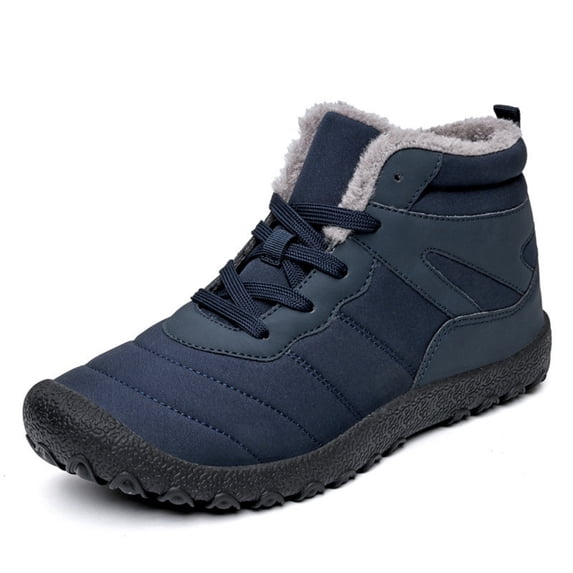 Winter Snow Boots for Men Barefoot Snow Boots Lined Wide Toe Box Zero Drop Ankle Sneakers Casual Lightweight Outdoor Anti- Waterproof Comfortable Minimalist Hiking Ankle Booties