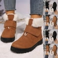 thumbnail image 1 of Winter Snow Boots Plus Velvet Warm Comfortable Flat Ankle Booties for Casual Indoor Outdoor Use, Round Toe Hook-and-Loop Design, 1 of 10