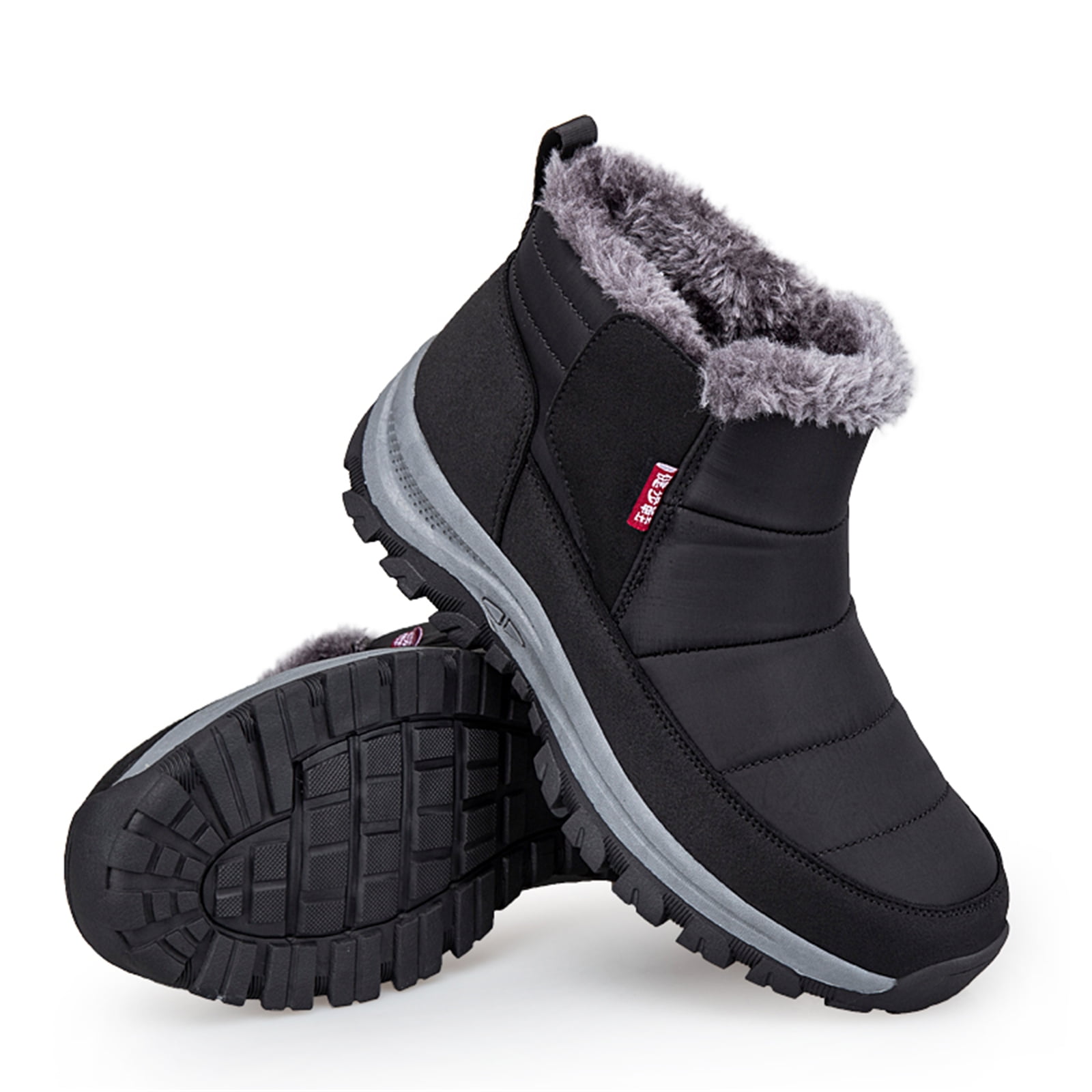 Winter Snow Boots for Men Women Warm Fur Lined Ankle Boots 