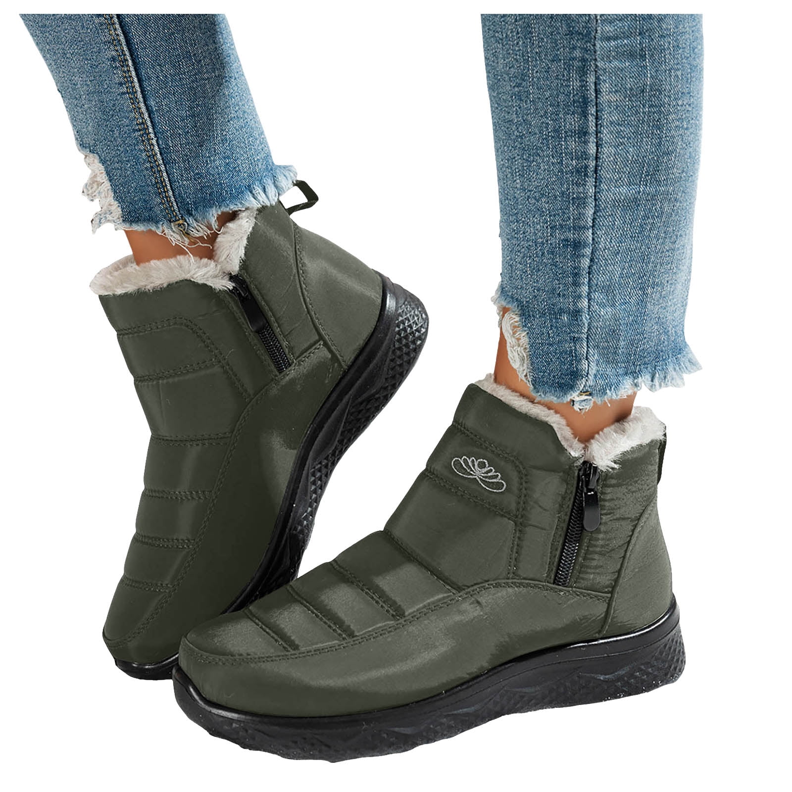 Women’s Plush Ankle Boots - Warm, Water-Resistant, Non-Slip Sole For Winter - Cozy Indoor/Outdoor Boots 2 thumbnail image