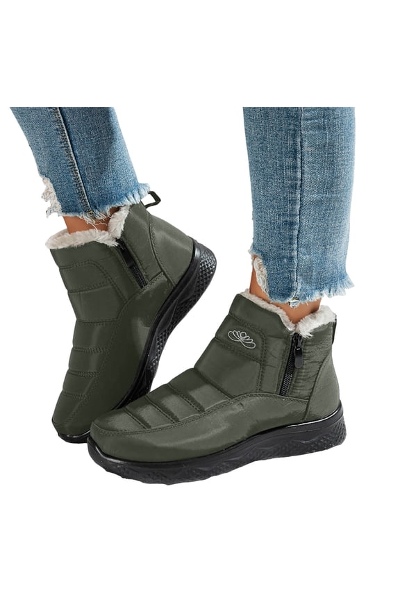 Winter Snow Boots for Women Men Wide Width Lightweight Plush Lined Warm Waterproof Non Slip Ankle Booties for Work Hunting Walking