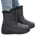 thumbnail image 1 of Winter Snow Boots for Women Seniors Waterproof Platform Wedges Fleece Lined Mid Calf Work Booties Cold Weather, 1 of 6