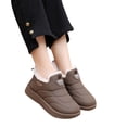 thumbnail image 1 of Winter Snow Boots for Women Slip on Furry Lined Ankle Booties Casual Comfy Lightweight Soft Sole Cold Weather Walking Shoes Brown Size 5.5, 1 of 7