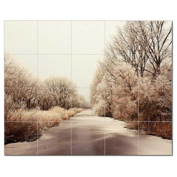 Winter Snow Ceramic Tile Mural Kitchen Backsplash Bathroom Shower, 401985-M54