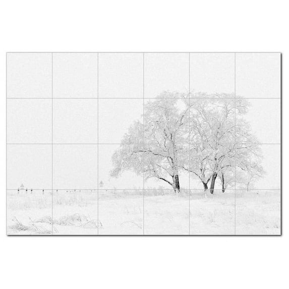 Winter Snow Ceramic Tile Mural Kitchen Backsplash Bathroom Shower, 402011-L64