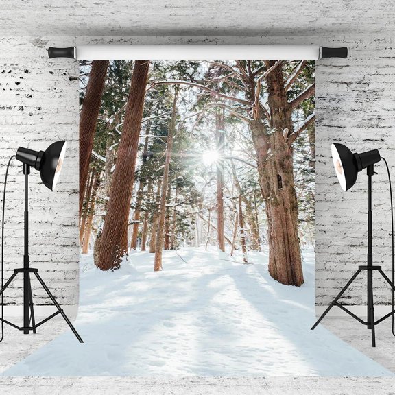 Winter Snow Forest Sun Woods Sunshine Scenery Backdrops Baby Newborn Portrait Photography Backgrounds For Photo Studio Props