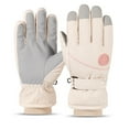 thumbnail image 1 of Winter Snow Gloves Ski Gloves Women Waterproof, Touchscreen Warm Glove for Ski Snowboard Snowmobile in Cold Weather Beige One Size, 1 of 2