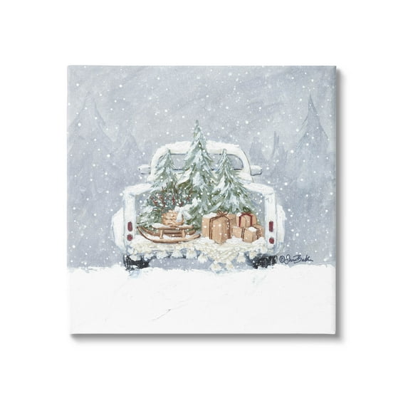 Winter Snow Holiday Gifts Holiday Painting Gallery Wrapped Canvas Print Wall Art
