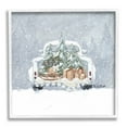 thumbnail image 1 of Winter Snow Holiday Gifts Holiday Painting White Framed Art Print Wall Art, 1 of 7