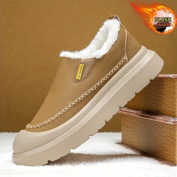 Winter Snow Shoes with Traction Tread - Slip-On Low-Top Ice Grips, PU Upper & PVC Sole, Warm for Snow & Ice - Casual/Outdoor/ - Easy On/Off (No Laces) - Cold Weather Footwear