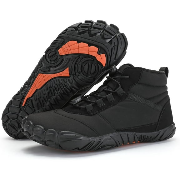 Winter Snow Shoes for Men and Women - Waterproof Cold Weather Barefoot Shoes with anti slip rubber