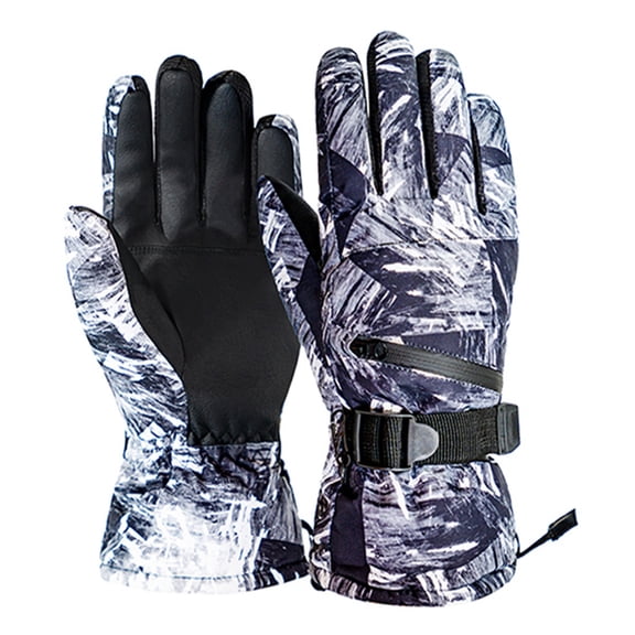 Winter Snowboard Ski Gloves PU Leather Non-slip Touch Screen Waterproof Motorcycle Cycling Fleece Warm Snow Gloves Unisex ,Easy to Wear