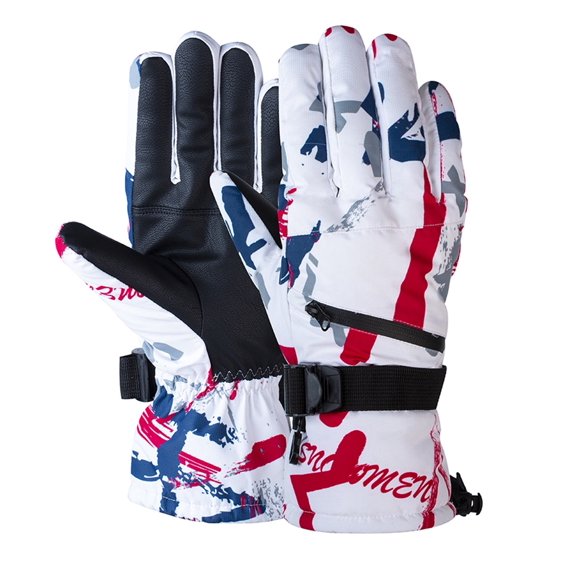 Winter Snowboard Ski Gloves PU Leather Non-slip Touch Screen Waterproof Motorcycle Cycling Fleece Warm Snow Gloves Unisex ,Secure Grip