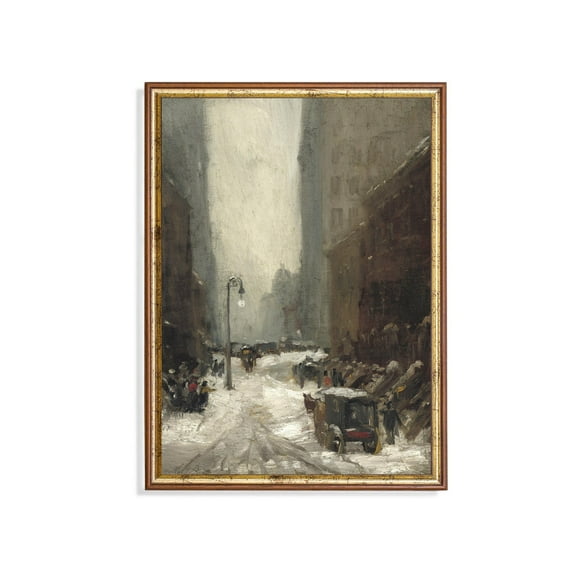 Winter Snowfall in New York Antique Poster Decor For Living Room Bedroom, Size 16x24 UNFFRAMED F03.1.7l360