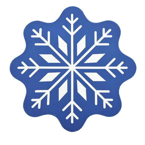 Winter Snowflake Bathroom Rug Snowflake Bath Mat Non Washable Rugs Welcome Decorative White Gray Doormat for Home Xmas Kitchen Decor Holiday Decorations,26inch - Blue