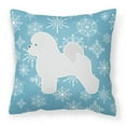 thumbnail image 1 of Winter Snowflake Bichon Frise Fabric Decorative Pillow, 1 of 4