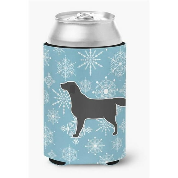 Winter Snowflake Black Labrador Retriever Can or Bottle Hugger