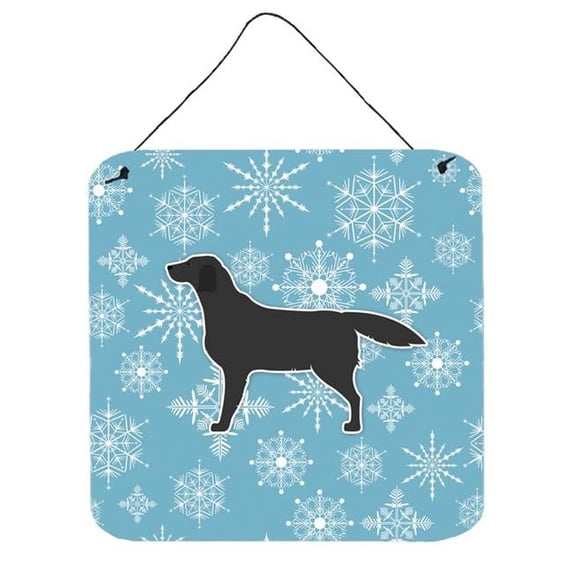 Winter Snowflake Black Labrador Retriever Wall or Door Hanging Prints