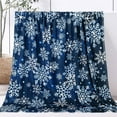 thumbnail image 1 of Winter Snowflake Blanket Blue White Snowflake Throw Blanket Soft Plush Blanket for Winter Christmas Home Bed Sofa Couch Chair, 50 x 60 Inch, 1 of 6